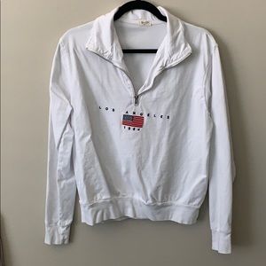 BRANDY MELVILLE WHITE QUARTER ZIP
